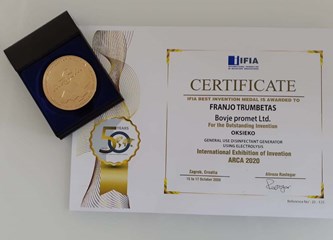 Franjin uređaj za proizvodnju dezinfekcijskog sredstva nagrađen zlatnom medaljom na Izložbi inovacija!
